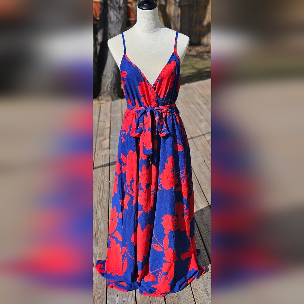 Floral Print Knot Front Cami Dress